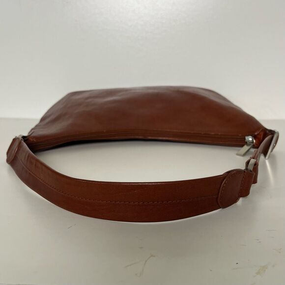 HOBO International Vintage Whiskey Smooth Brown Leather Flat Hobo Shoulder Bag - Picture 9 of 14